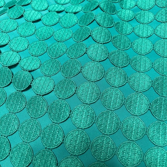 Ralph Lauren emerald green sheath dress laser cut circle overlay size 6 - Picture 7 of 12